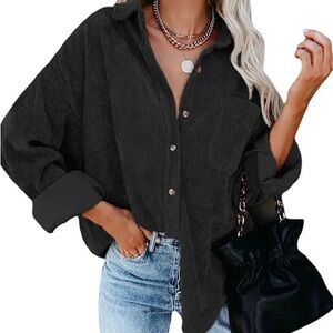 Women's Black Button-Up Shirt
